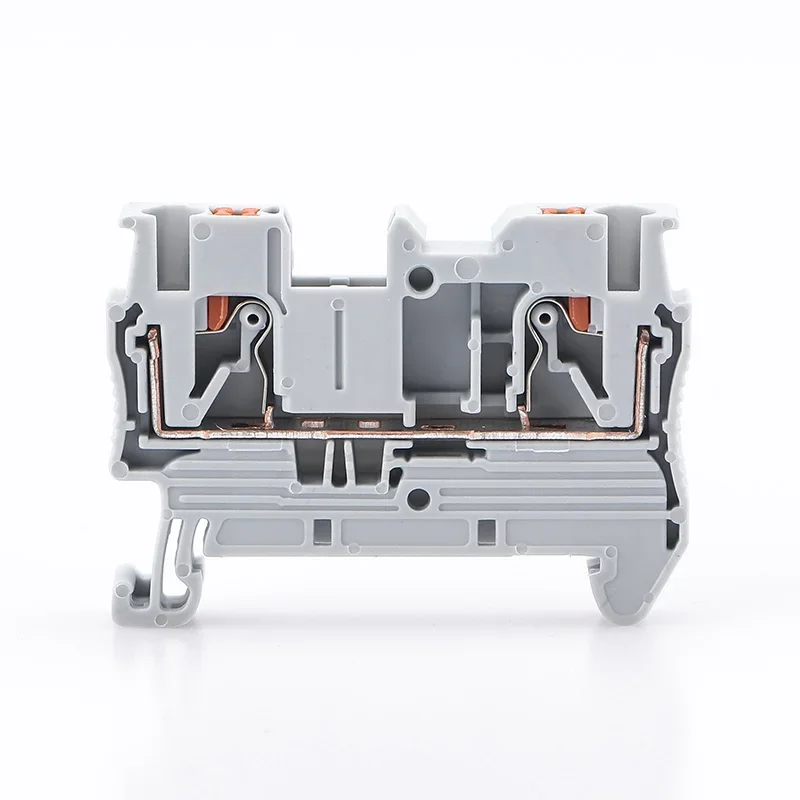 1Pc Din Rail Terminal Block PT-2.5 Six Colors Push In Spring Electrical Terminal Strip Block Connector PT2.5 Wire Conductor