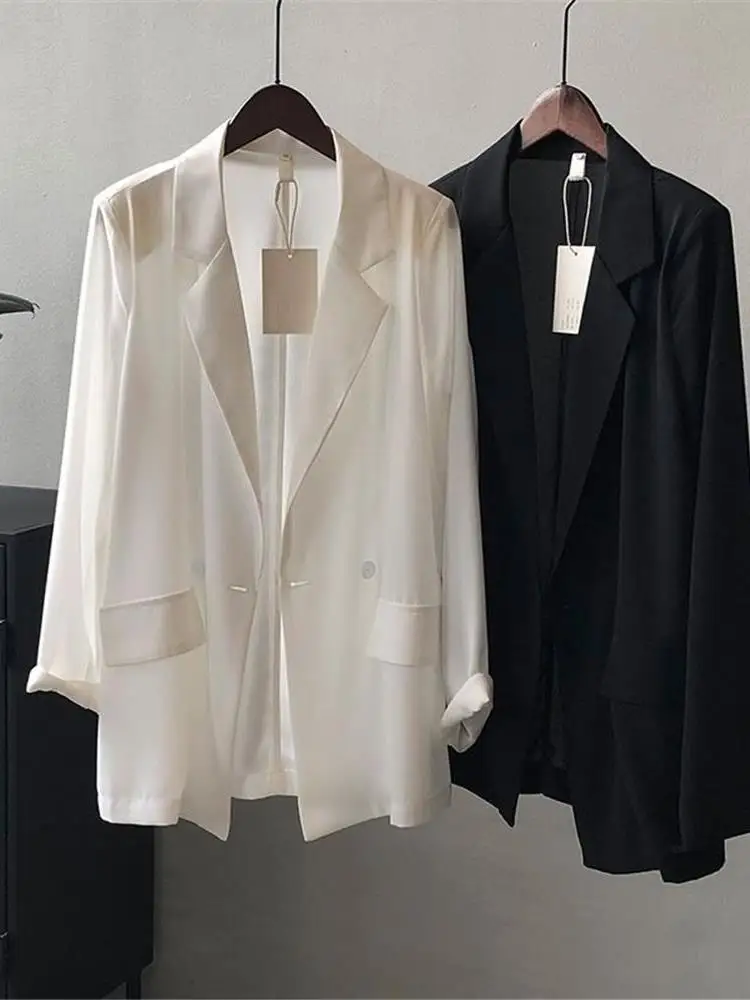 

Slim Fit Summer New Sle Women's Blouse Casual Loose Design Sensation ell Fabric Sun Protection Long Sve Button up Coat