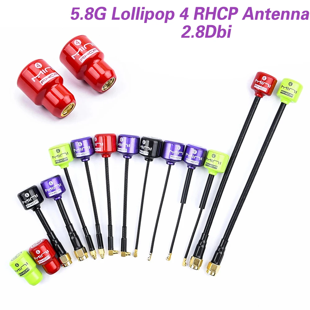 5.8G BlackSheep / Lollipop 4 RHCP Antenna High Gain 2.8Dbi FPV Transmitter/Receiver SMA/RP-SMA/MMCX/UFL for RC FPV Racing