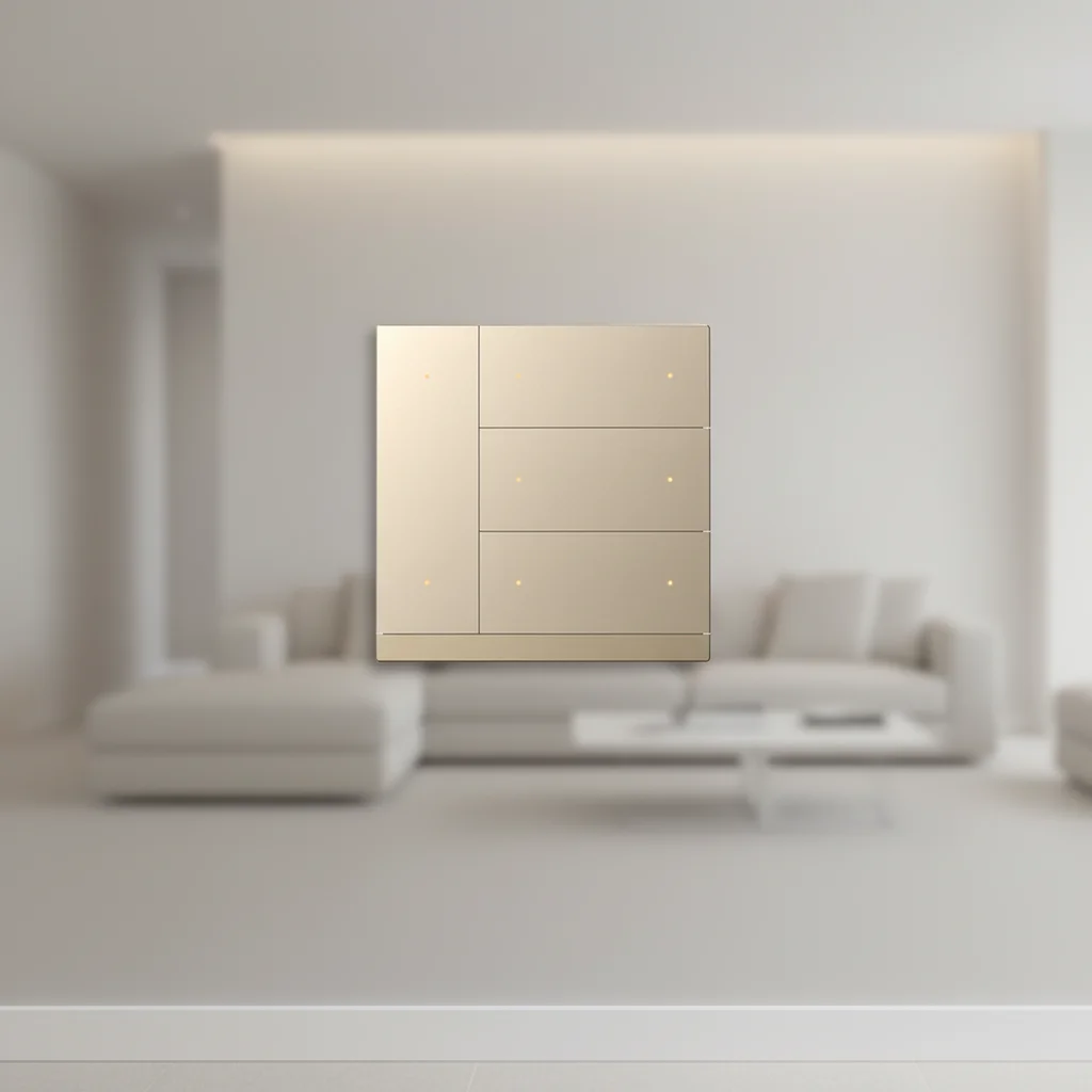 KNX Bus Waltz 4-Gang Aluminum Frame KNX Protocol Compatibility Wall-mounted Smart Home Switch with Temperature Sensor