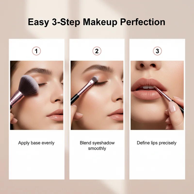 16PCS 전문가용 메이크업 브러쉬 세트 - 아이섀도우 및 파운데이션용 부드럽고 풍성한 브러쉬 프리미엄 가죽 케이스 고급 텍스처 화장품