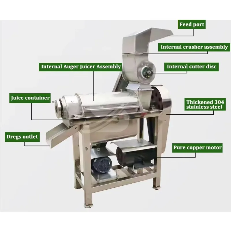 Orange Peach Grape Passion Guava Juice Fruit Juicer Industrial Multi Extractor Machine Screw Press Motor 304 Stainless Steel