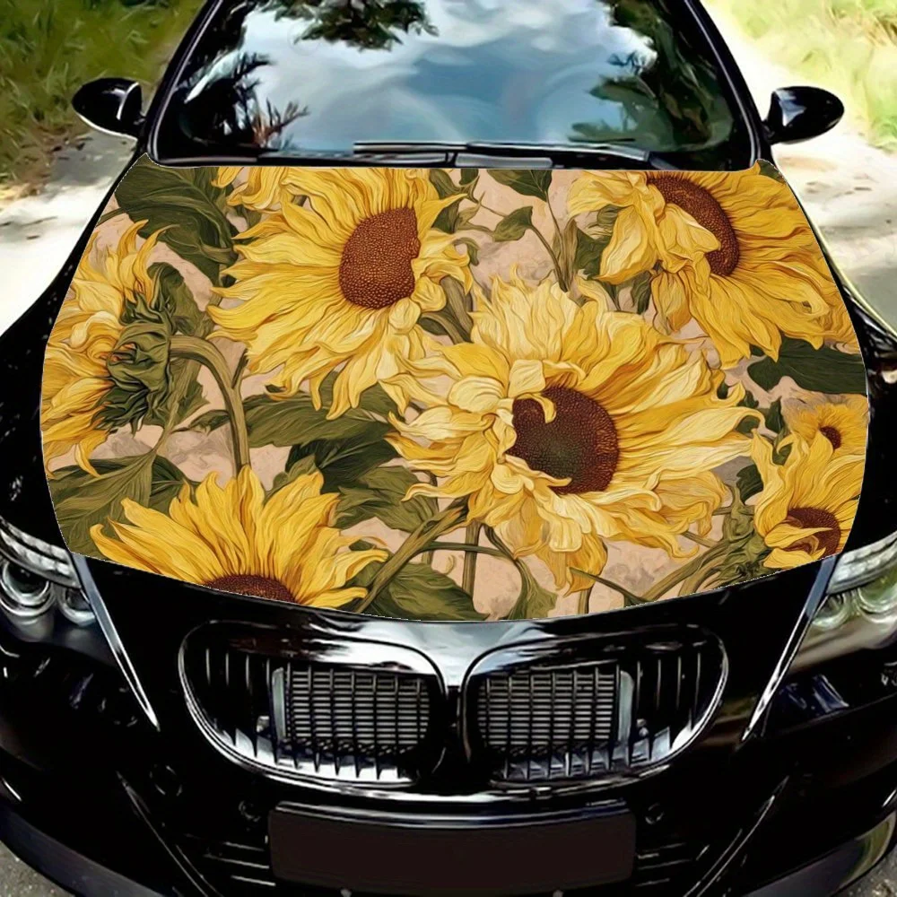 

Sunflower Car hood packaging sticker, PVC material, self-adhesive waterproof, anti-slip paint, car exterior decoration accessori