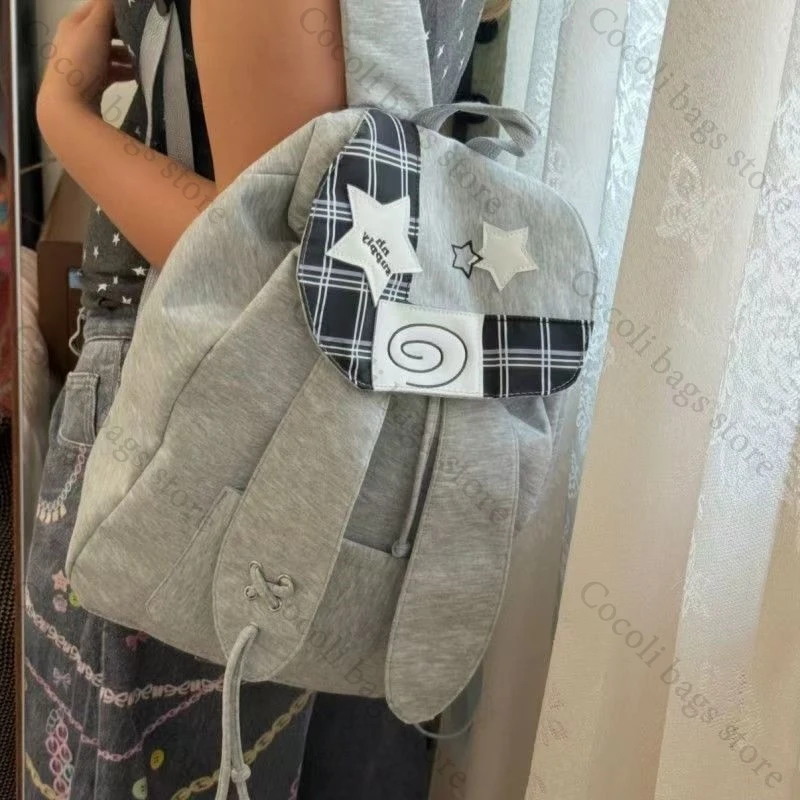 Kawaii Rabbit Ear Decor Backpack String Bags for Woman Daily Women's Bags Travel Backpack Cute Backpack Gift Girl Bags