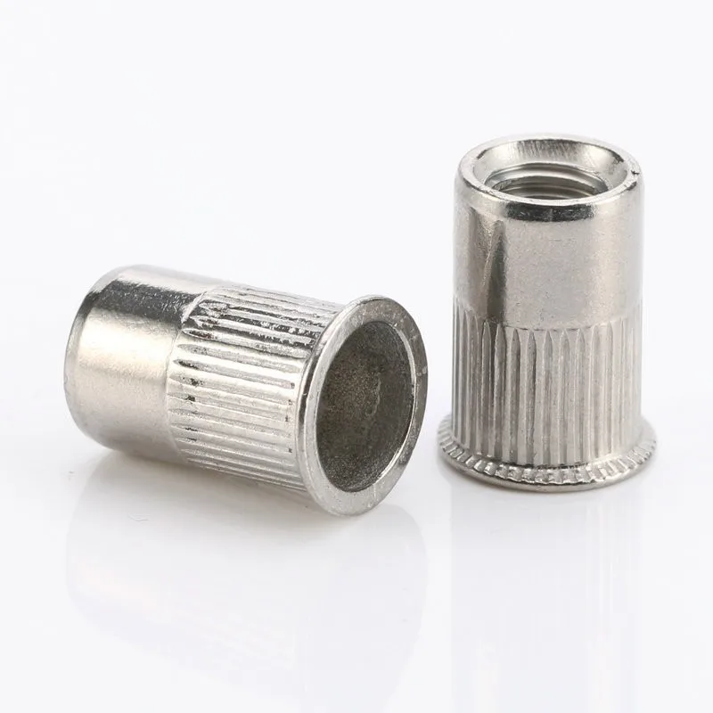 13 pcs M12 Flat Head Rivet Nuts, Flat Head Knurled Body for Furniture Assembly, Multipurpose, Versatile, Practical