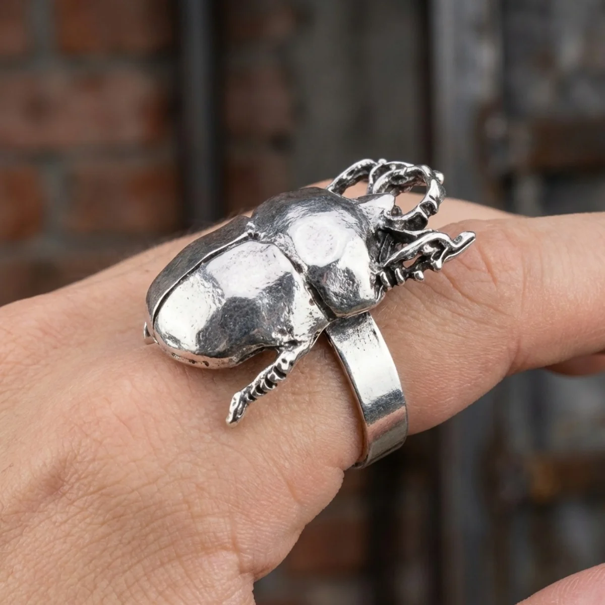 Creative Insect Cicada Beetle Opening Rings For Women Men Vintage Punk Metal Animal Finger Ring Party Daily Wear Fashion Jewelry
