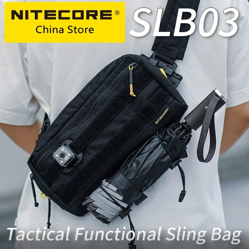 Original Nitecore SLB03 Commuter Sling Bag 500D Nylon Casual Multi Purpose Tactical Function Crossbody MolleSystem EDC Waist