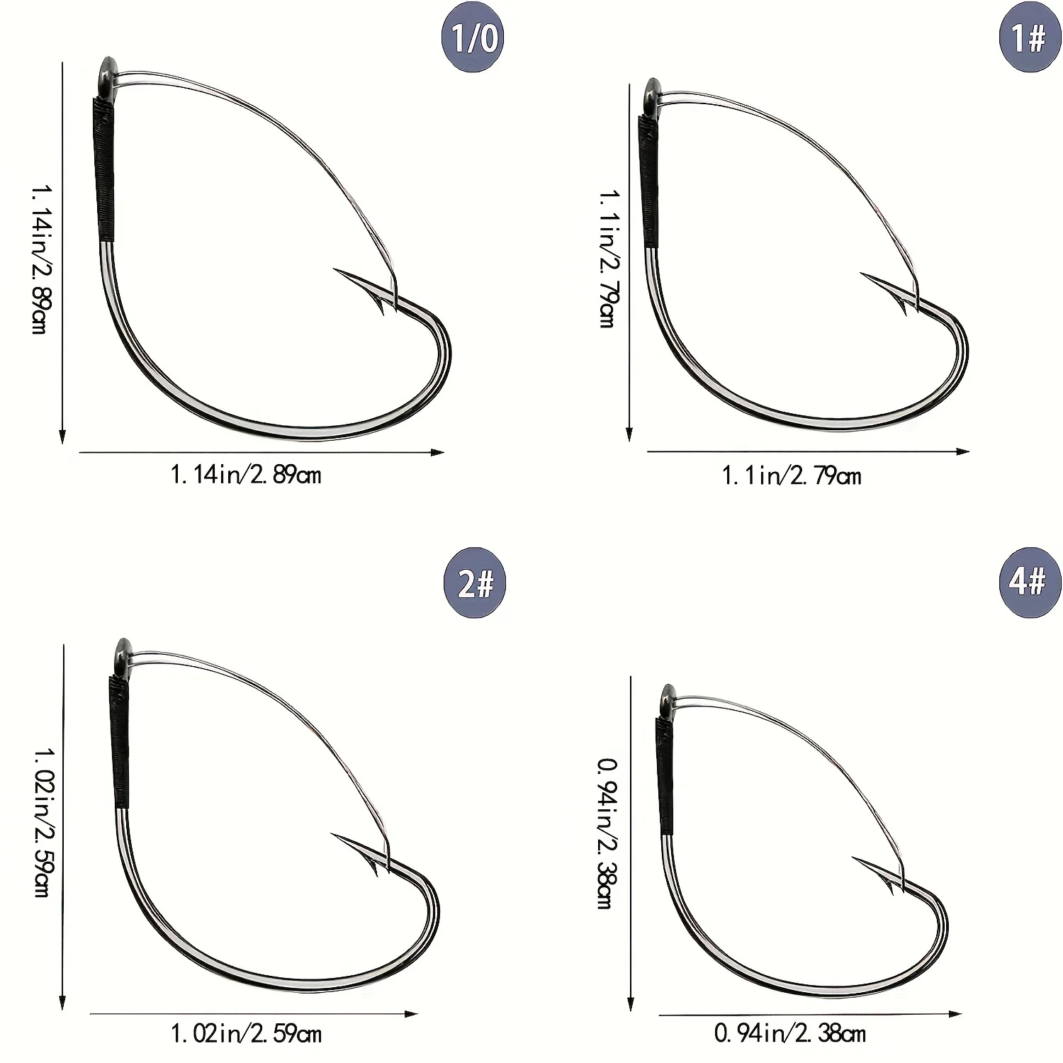 YOTO 20PCS Weedless Hooks,Wide Gap Wacky Worm Hook,Wacky Weedless Style Rig Hook