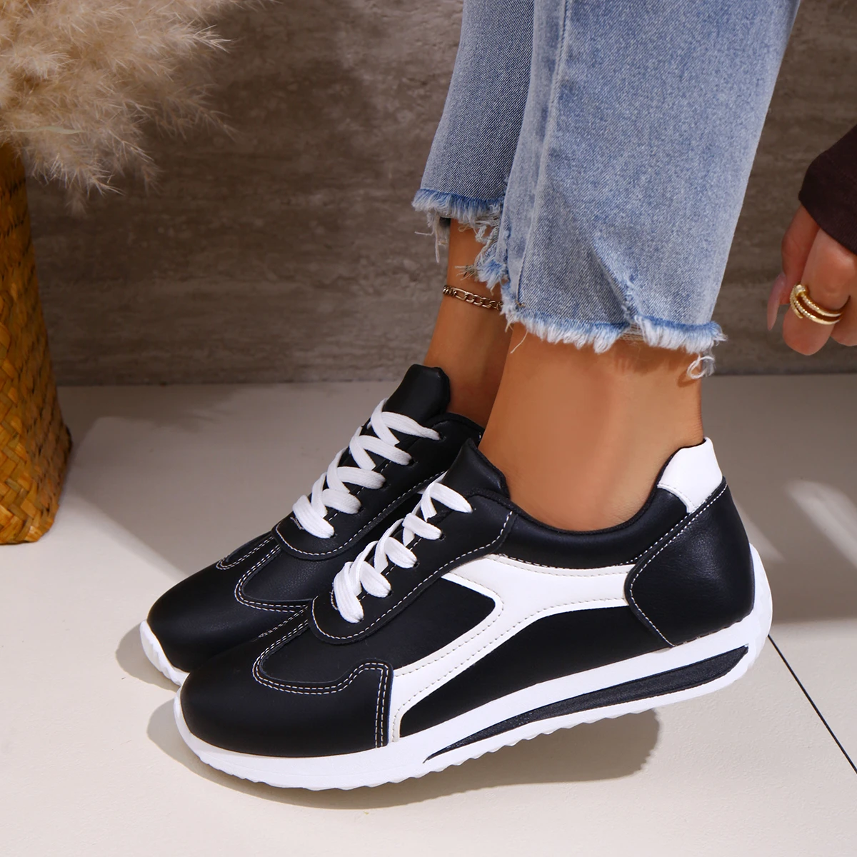 2025, frühjahr Neue Frauen Turnschuhe Komfortable Outdoor-Mode Vielseitige Flache Beiläufige Turnschuhe Schnüren Frauen Sport Schuhe Plus Größe – Detail 10