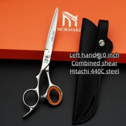 6-6.5-6.8 inch Left hand sciccors，Professional Barber scissors，Hitachi 440C steel High-end hair cutting tools，Sharp and durable