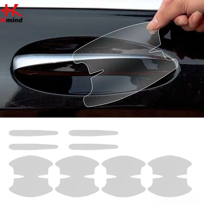 

8PCS Universal Car Door Handle Bowl Scratch Protective Stickers Transparent Car Handle Anti-collision Protection Strip