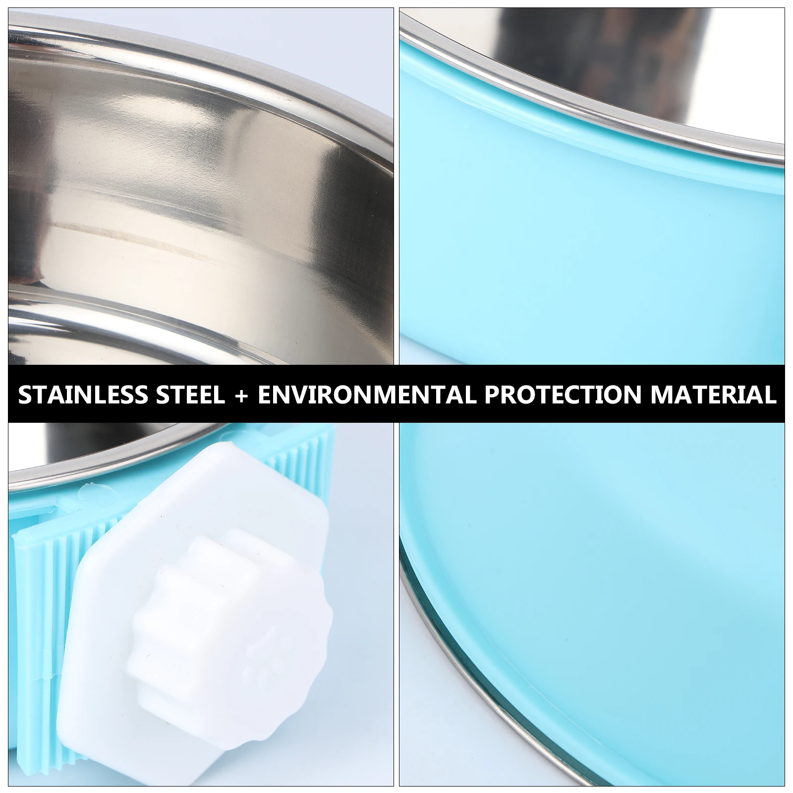 

Stainless Steel Dog Bowl Small Size Double Layer Detachable Inner Bowl Easy Clean Cage Fixed Pet Feeder Portable Water Dispenser