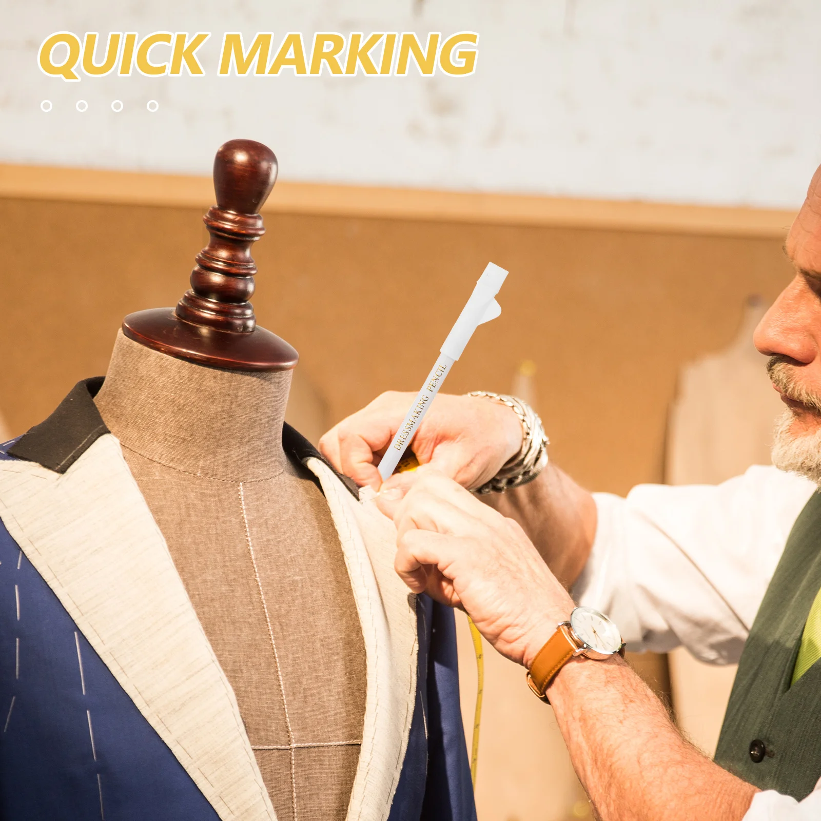 

12pcs Water Soluble Fabric Marking Pencil For Sewing Quilting Embroidery Dressmaking Temporary Washable White Marker Pen Craft