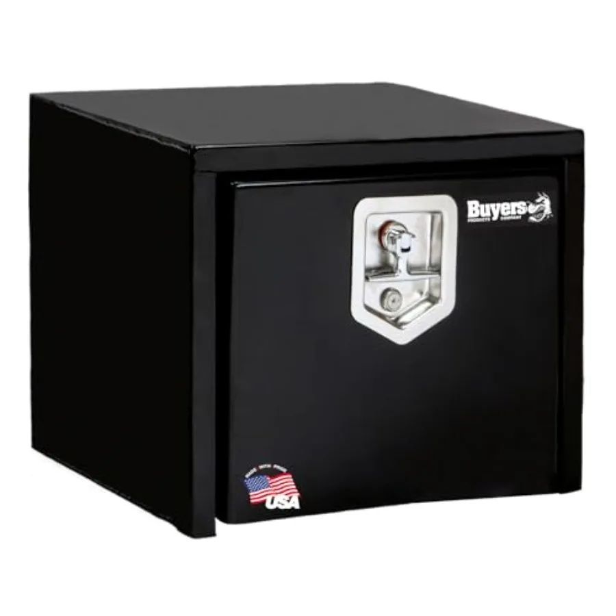 

1703349 Black Steel Underbody Truck Box with T-Handle Latch, 14 x 12 x 18 Inch, Contractor Toolbox For Organization And Storage