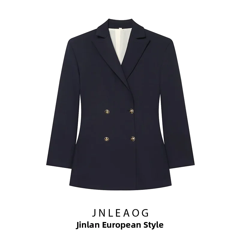 

JNLEAOG Summer New Fashionable Women's Suit Jacket with Buttons Versatile Polyester Business Long Sleeve Regular Length