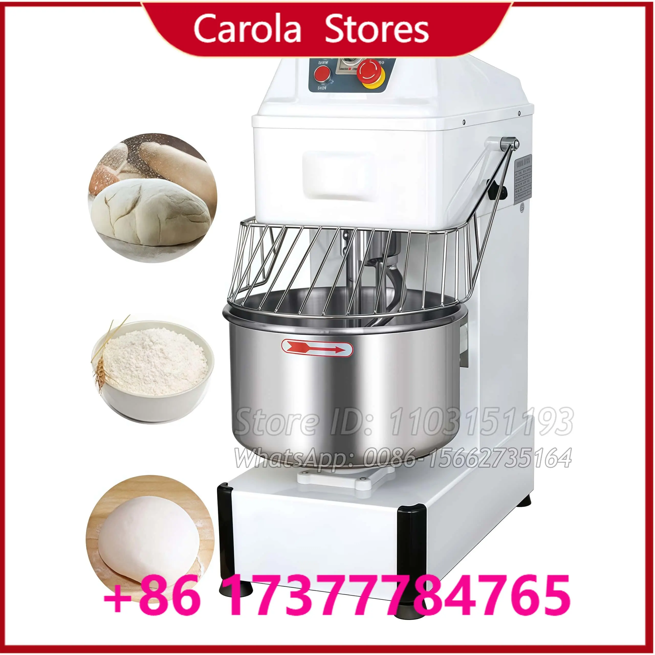 Commercial Dual Speed Action 34 L 12 kg Dough Mixer With Spiral Kneader For Flours Wheat Water Restaurant Use For Breads Cakes