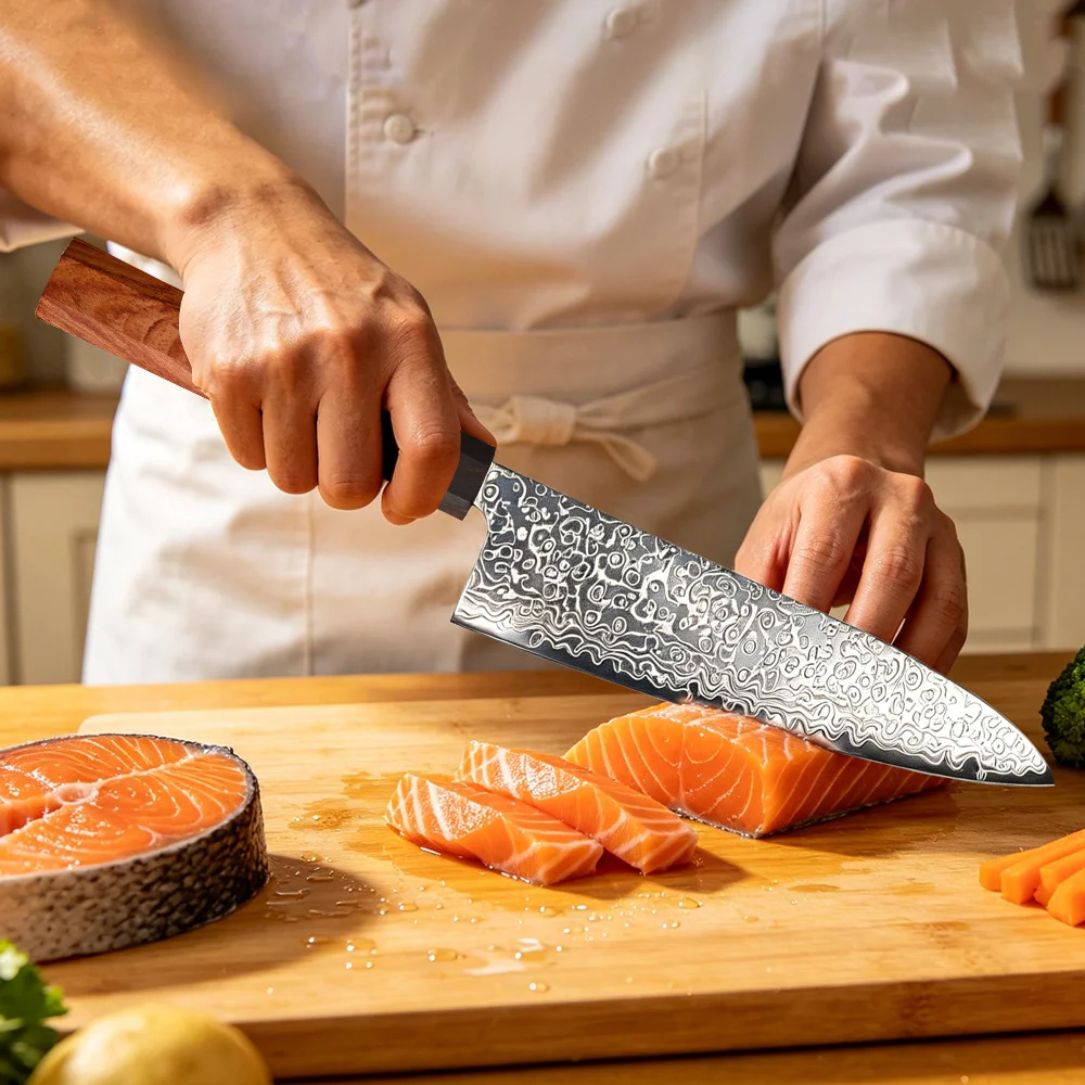 1PCS High Quality Kitchen Knives Damascus Steel Meat Cleaver Knife Chef Knives Cooking Knife Vegetables Fruit Kitchen Essentials