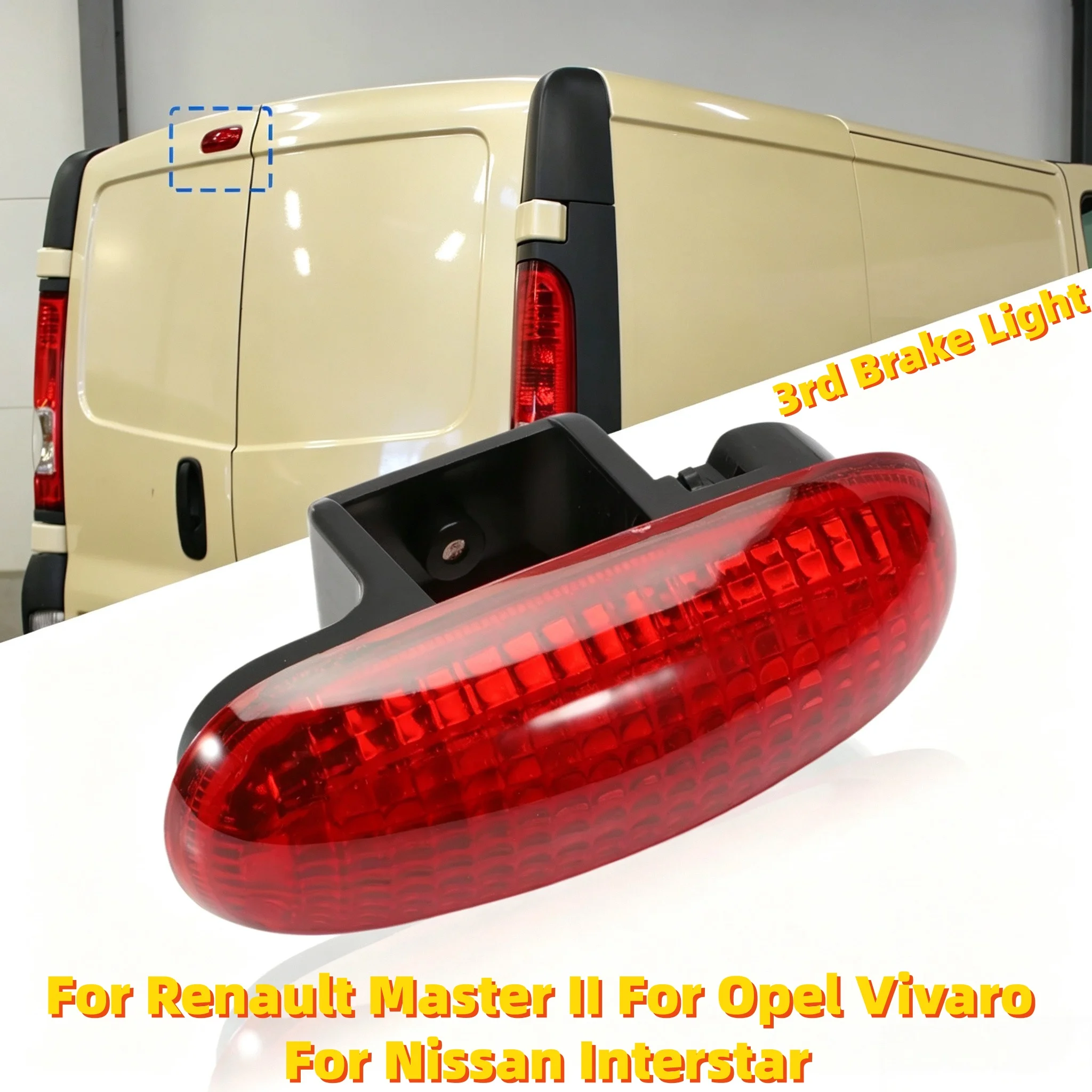 1PC LED High Mount Brake Light Red 3rd Rear Stop Signal Tail Lamp For Renault Master II For Opel Vivaro For Nissan Interstar