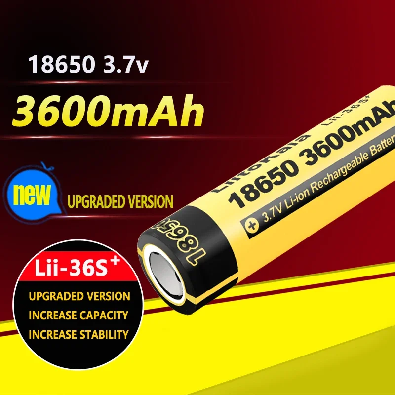 1-20PCS LiitoKala Lii-36S 18650 3.7V 10A Li-Ion 3600mAh แบตเตอรี่ลิเธียมสําหรับท่อระบายน้ําอุปกรณ์สําหรับไฟฉาย