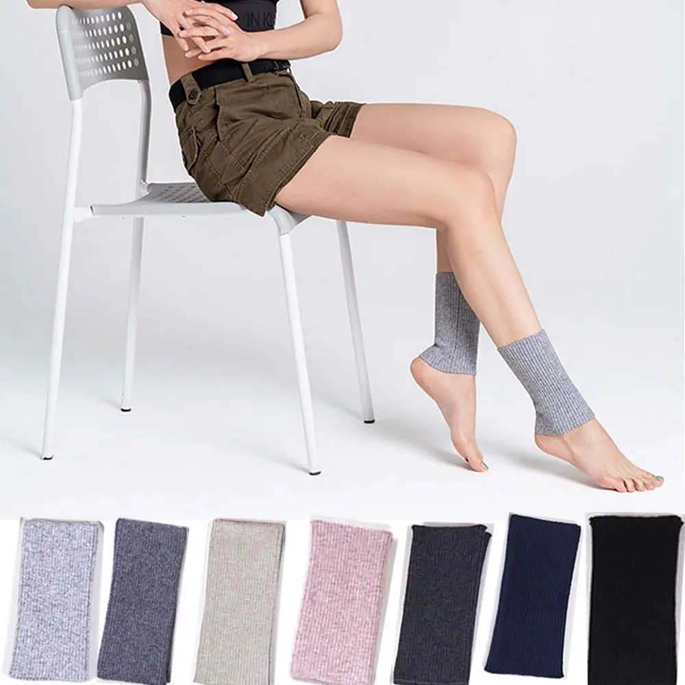Fashion Solid Color Knitting Outdoor Ankle Sleeve Winter Cold Protection
