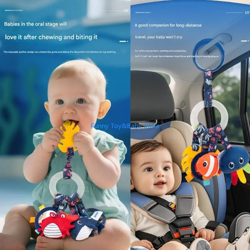 Łóżeczko dla dziecka wisząca zabawka wózek akcesoria do zawieszenia pokój dziecięcy niebieska dekoracja wypchana zabawka wisząca