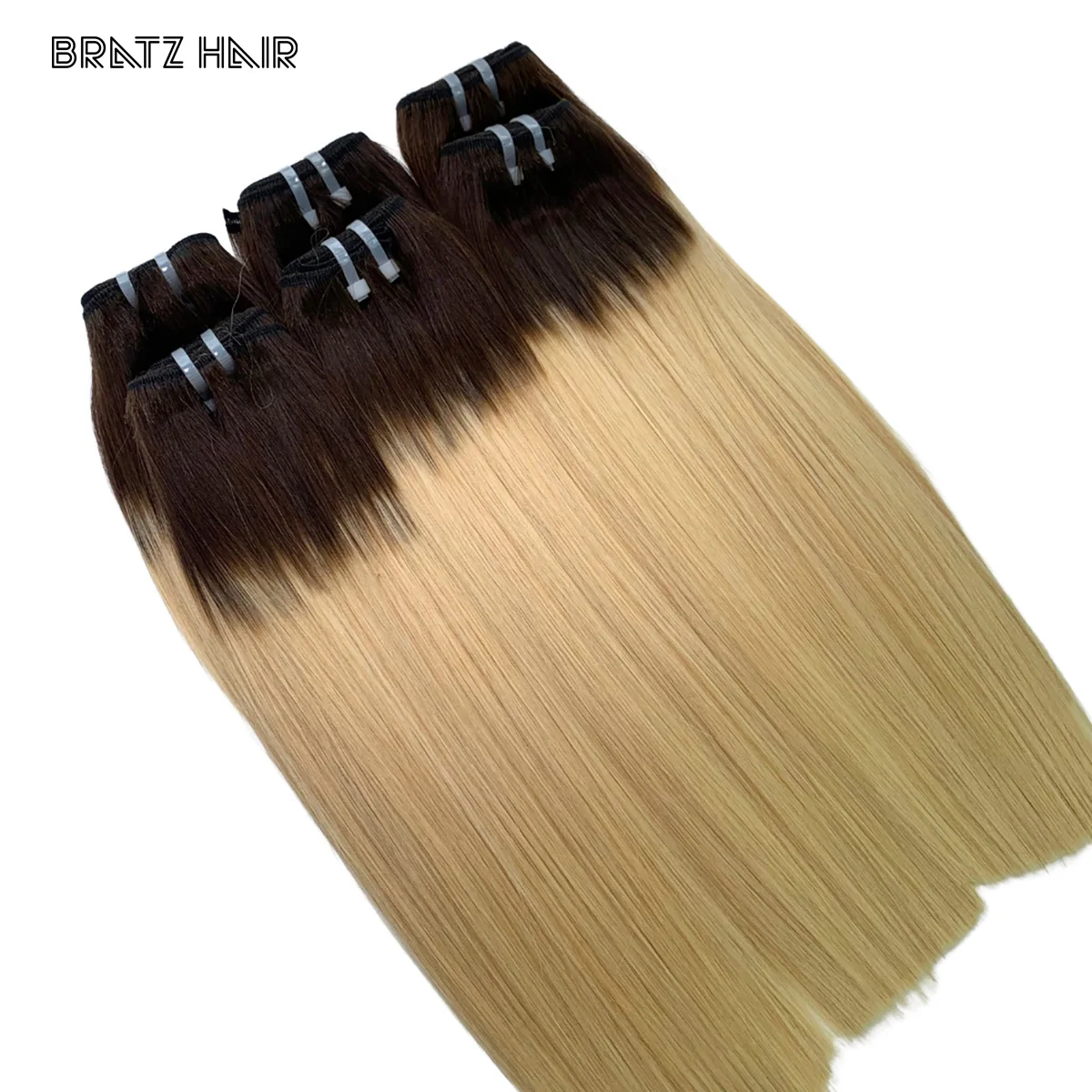 العظام مستقيم سوبر مزدوجة تعادل أومبير براون شقراء حزم الخام الفيتنامية الشعر شقراء حزم 100 جرام 13x4 أمامي 4x4 إغلاق