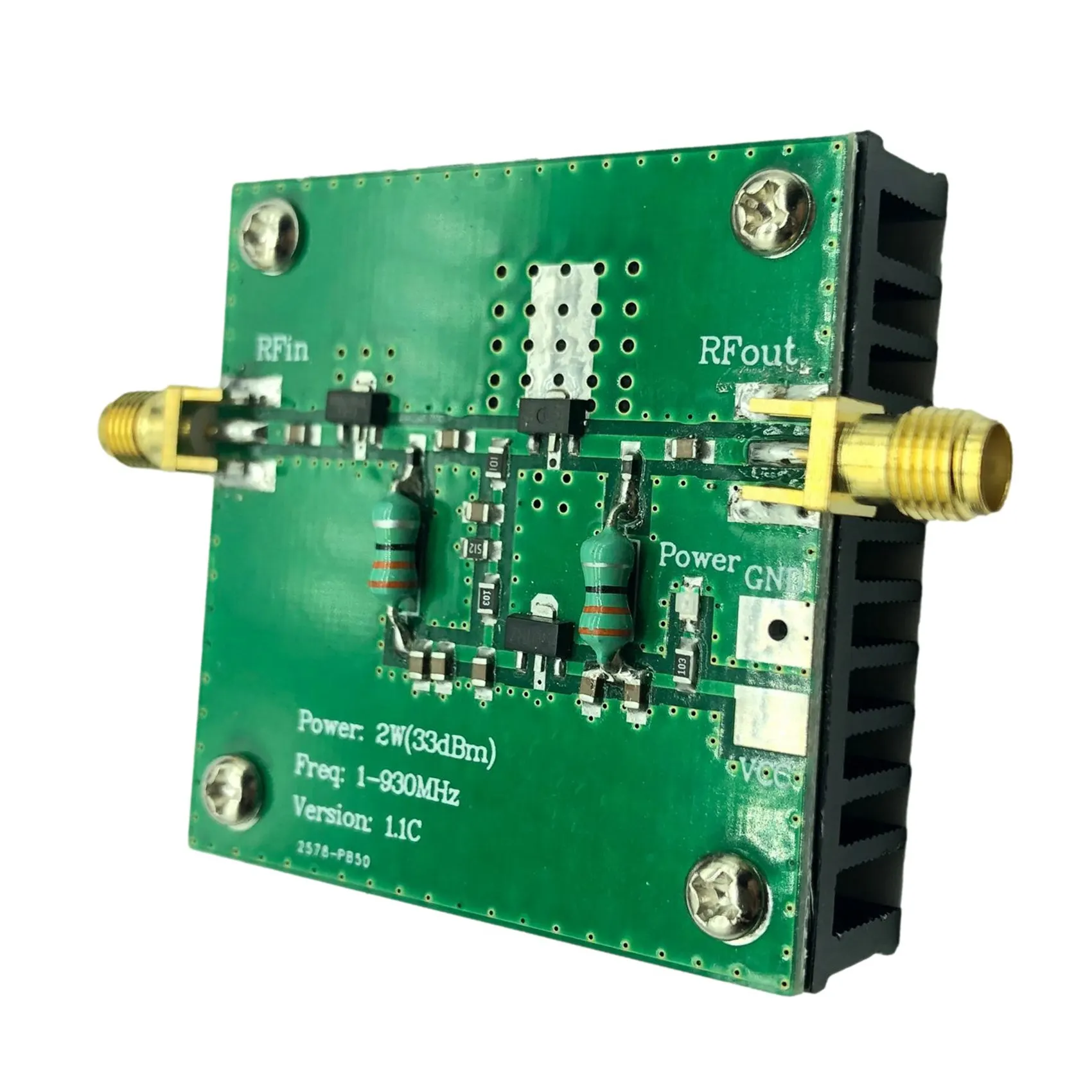 B02B-Transmisión de radio FM HF 1--930MHz 2.0W 2W Módulo amplificador de potencia de banda ancha RF