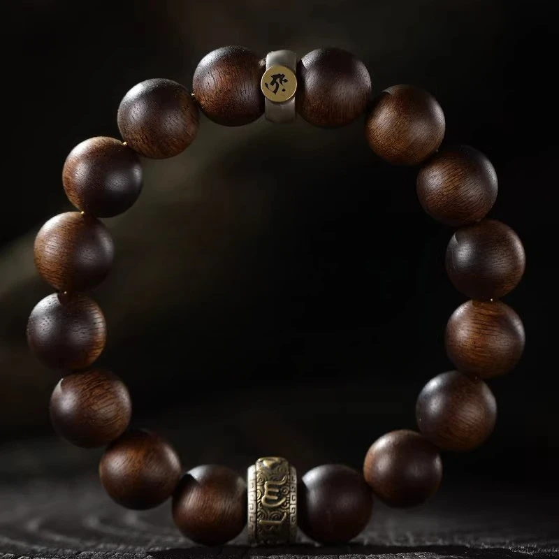 Cz agarwood old material bracelet six-syllable mantra zodiac beads bracelet amulet