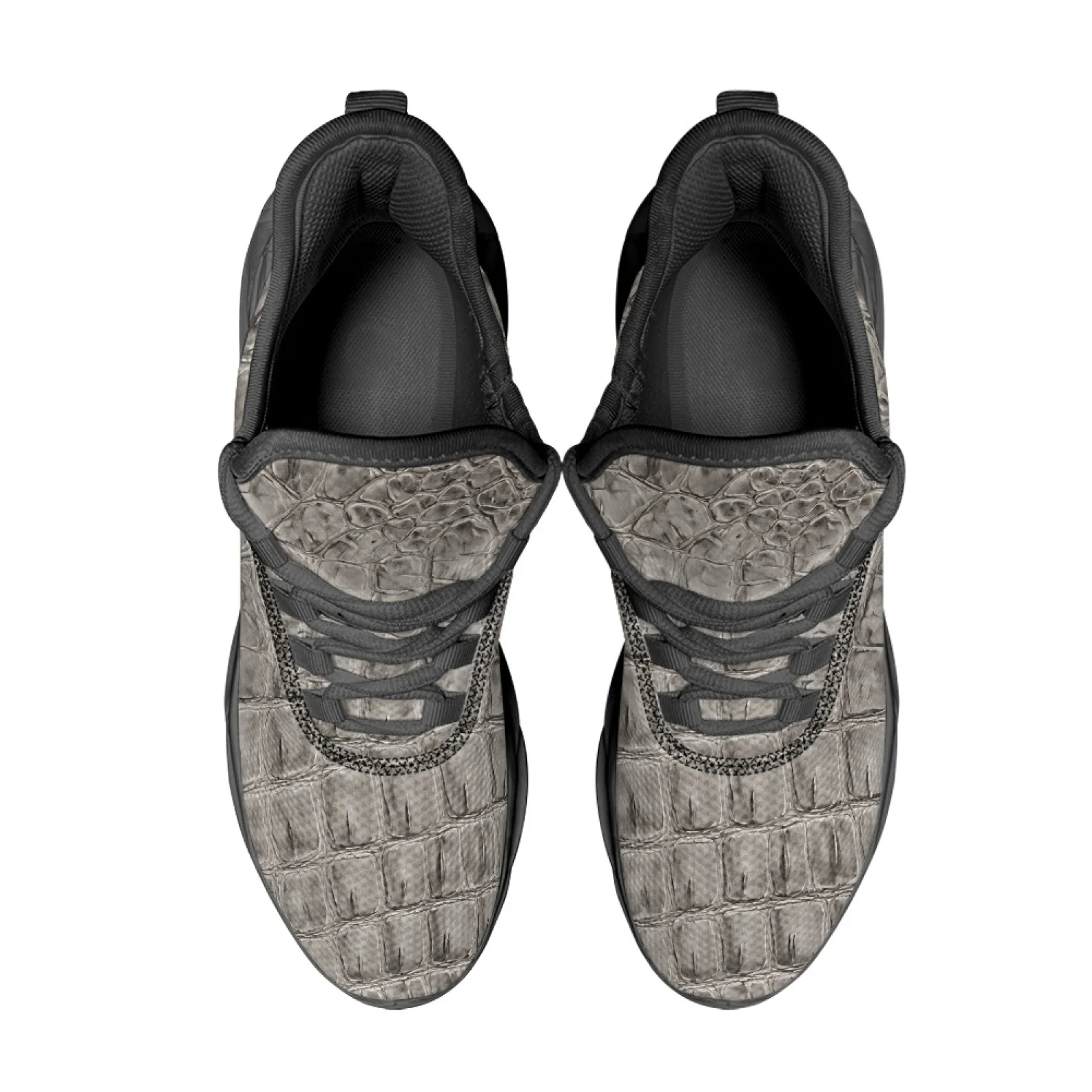 PENSTROLL Crocodile Texture Men's Fashion Sneakers, Mesh and EVA Athletic Trainer, Lightweight for Gym and Casual Wear