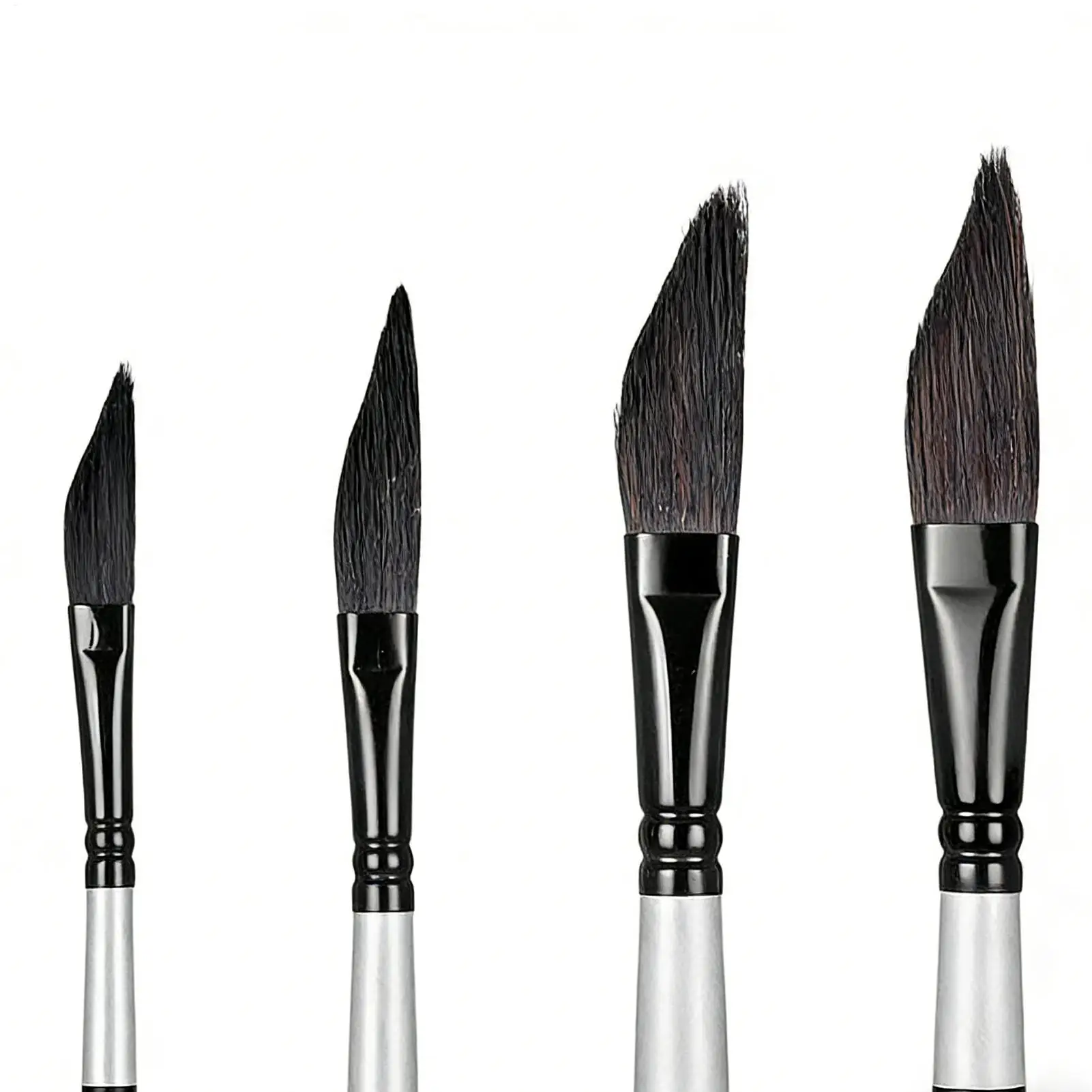 فرش طلاء فنية مكونة من 4 قطع فرشاة رسم دقيقة للرسم على اللوحات المائية الزيتية والجسم والأظافر للرجال