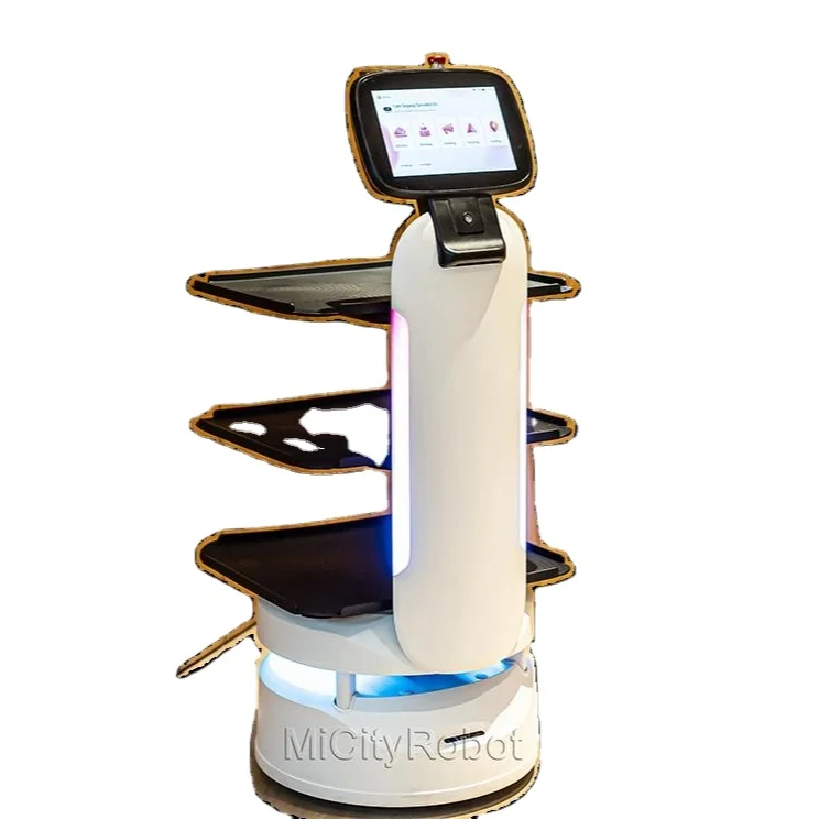 2024 Mi City Autonomous Food Delivery Robot Automatic Obstacle Bellabot Food Delivery Robot for Restaurant
