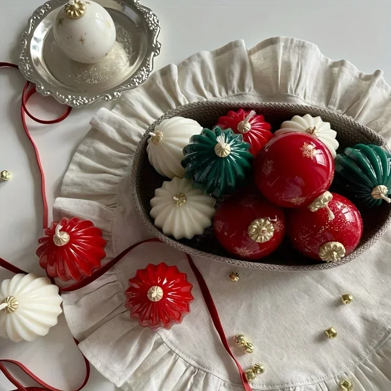 

Силиконовая форма для свечей, мыла, смолы и гипса - сферическая, с полосками и без полосок, многоразовая, для самостоятельного изготовления свечей и украшений.