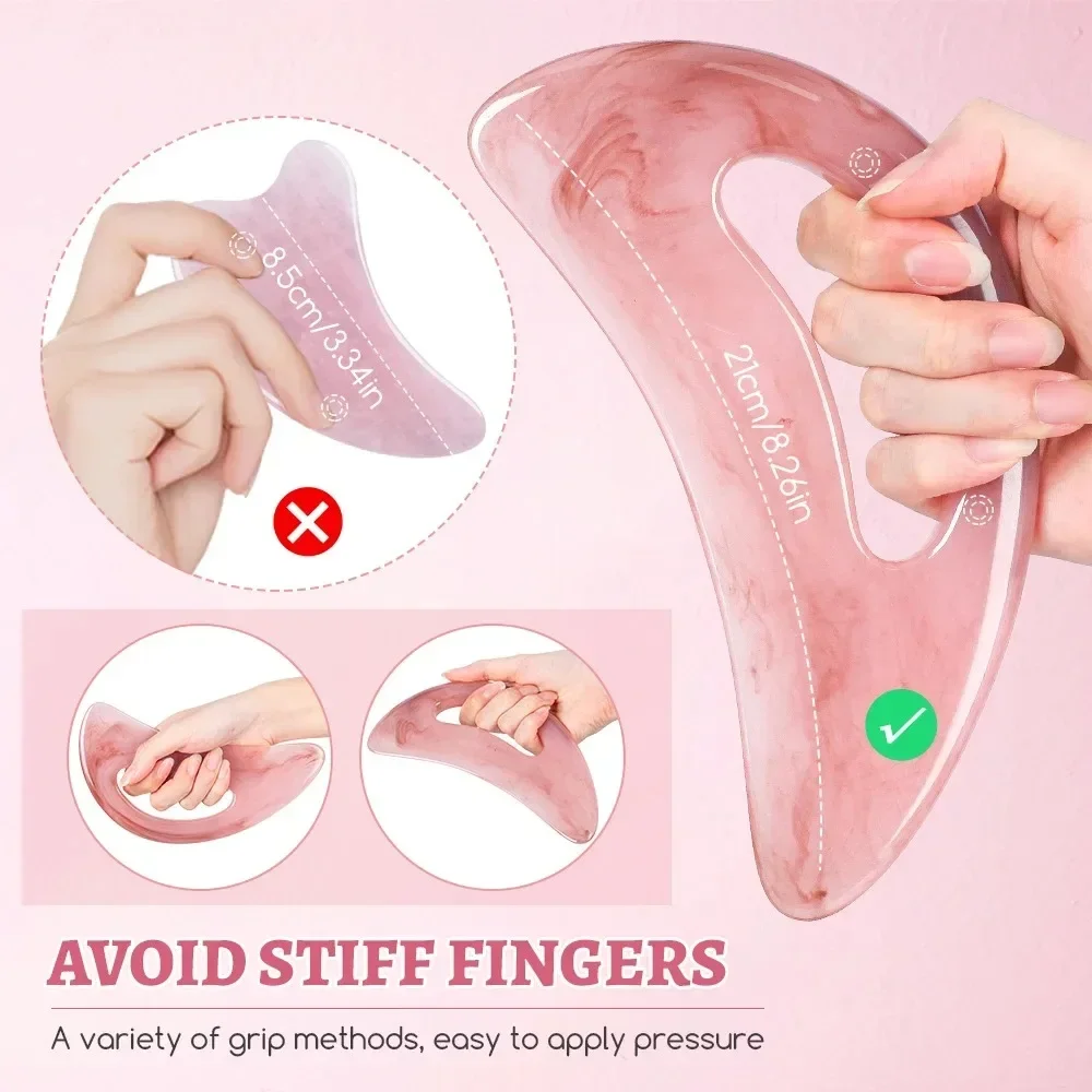 얼굴 뒤 몸 침술 압력 마사지 Guasha 보드 Guasha 림프 배수 보드 천연 수지 마사지 스크레이퍼 도구