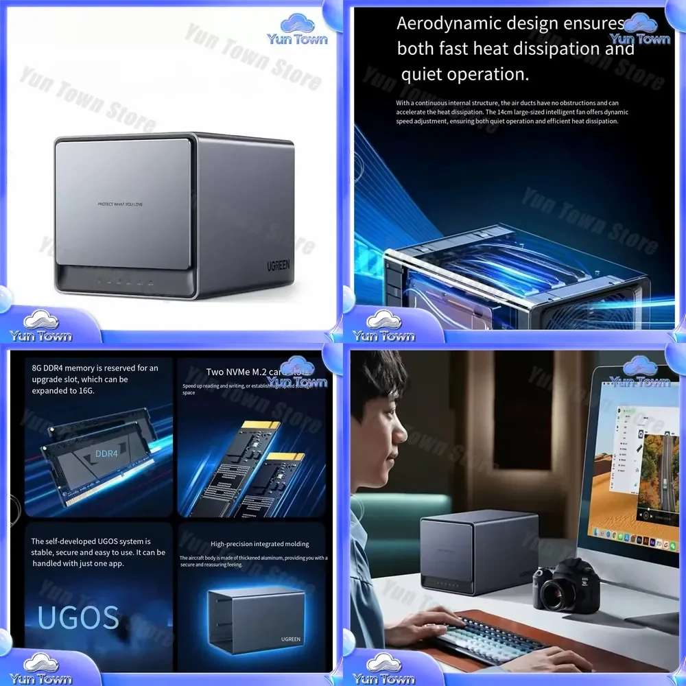 Original New DX4600 Pro 4-Bay 8GB Intel N5105 NAS Server for Home Office Small Business Network Attached Storage Networking