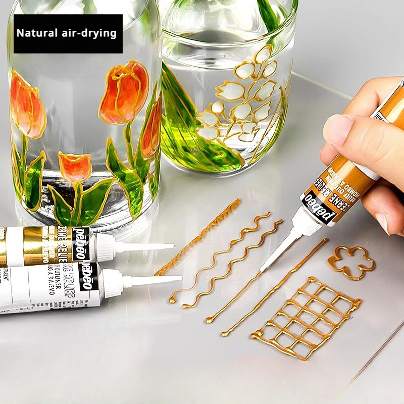 

3D Three-dimensional Glass Pigment Outlining Pen 20ml Metal Painting No Bake Waterproof Hand-painted Ceramic Metal Painting Pen