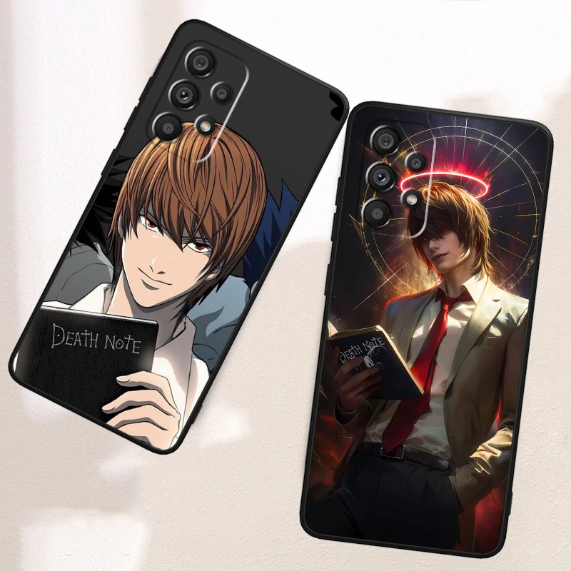 D-Death Note Cool Art For Samsung Note 20 10 Ultra Plus A31 A14 A12 A70 A34 A25 A04 A05 A15 A24 5G Black TPU Phone Case