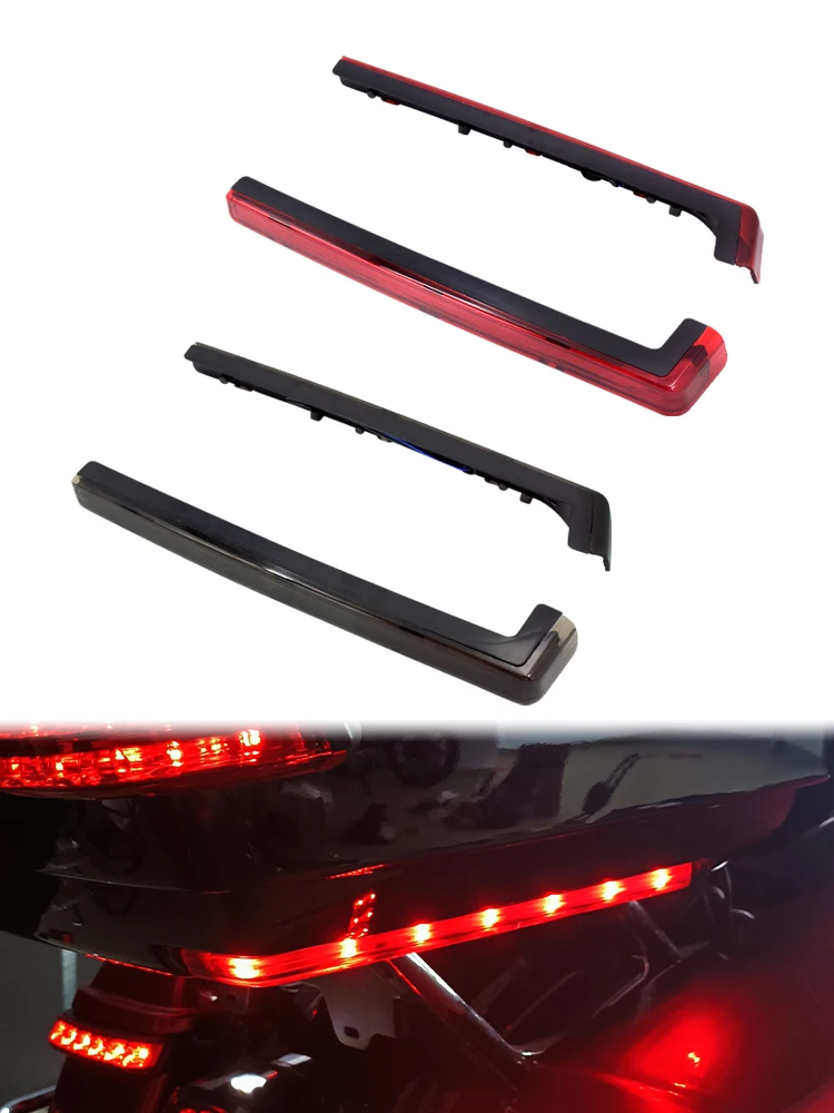 Motocyklowa czerwona torba podróżna z oświetleniem LED, lampka boczna, do Harley Touring Road King Electra Road Glide 2006-2025 — zdjęcie 2