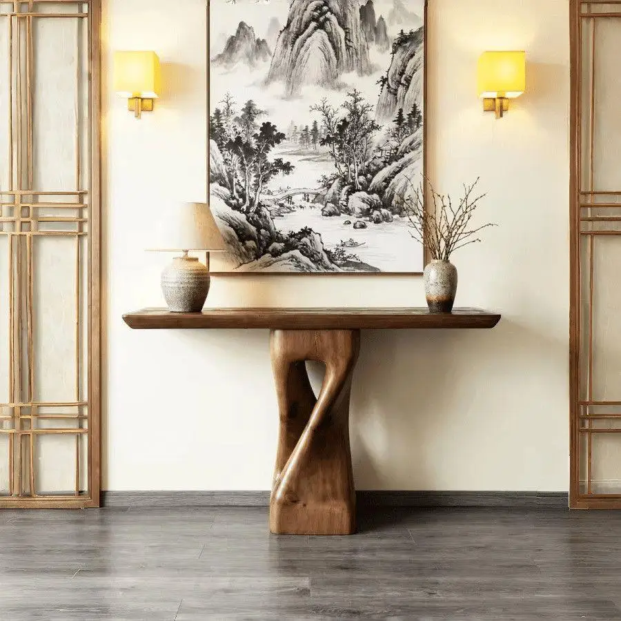 Solid wood entrance, wall decoration table, imitation Chinese end view table, art side table