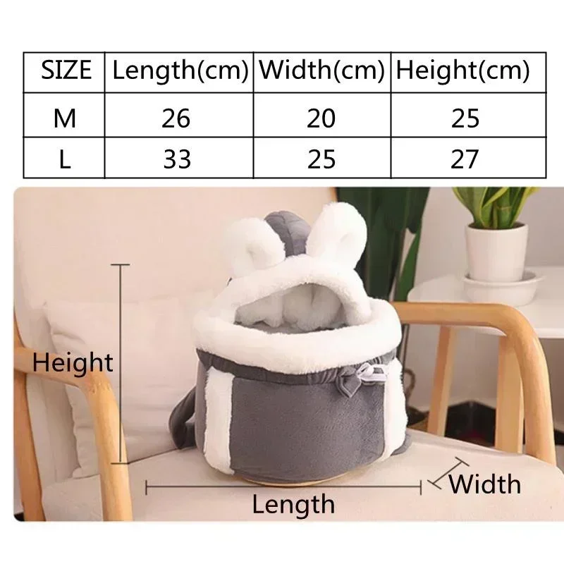 야외 여행 고양이 치와와 강아지 캐리어 배낭, 겨울 따뜻한 봉제 애완 동물 운반 가방, 작은 강아지 고양이용, 6 kg, 12kg 하중 지지