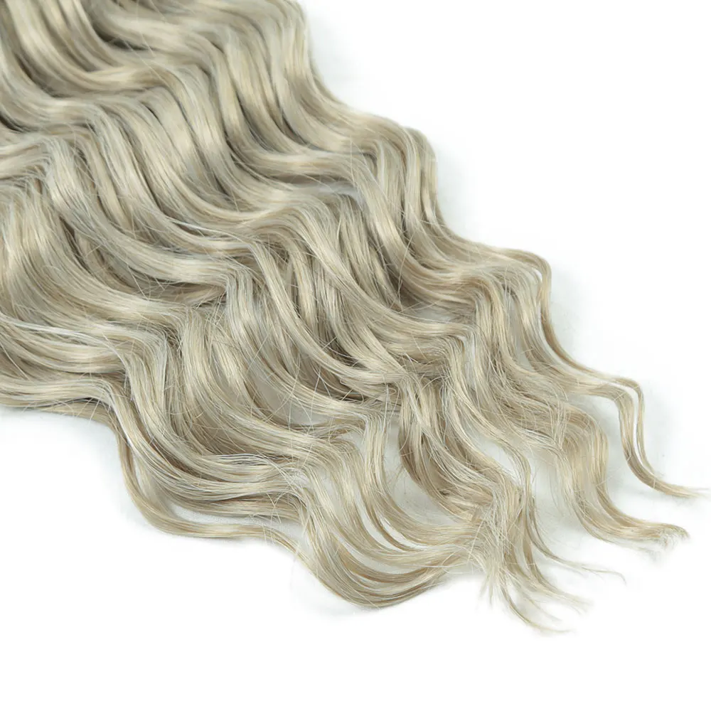 ALIBABY Anna Estensioni dei capelli intrecciati sintetici Sciolti ondulati profondi 24 pollici Treccia lunga Capelli Ombre Marrone Torsione Capelli all'uncinetto