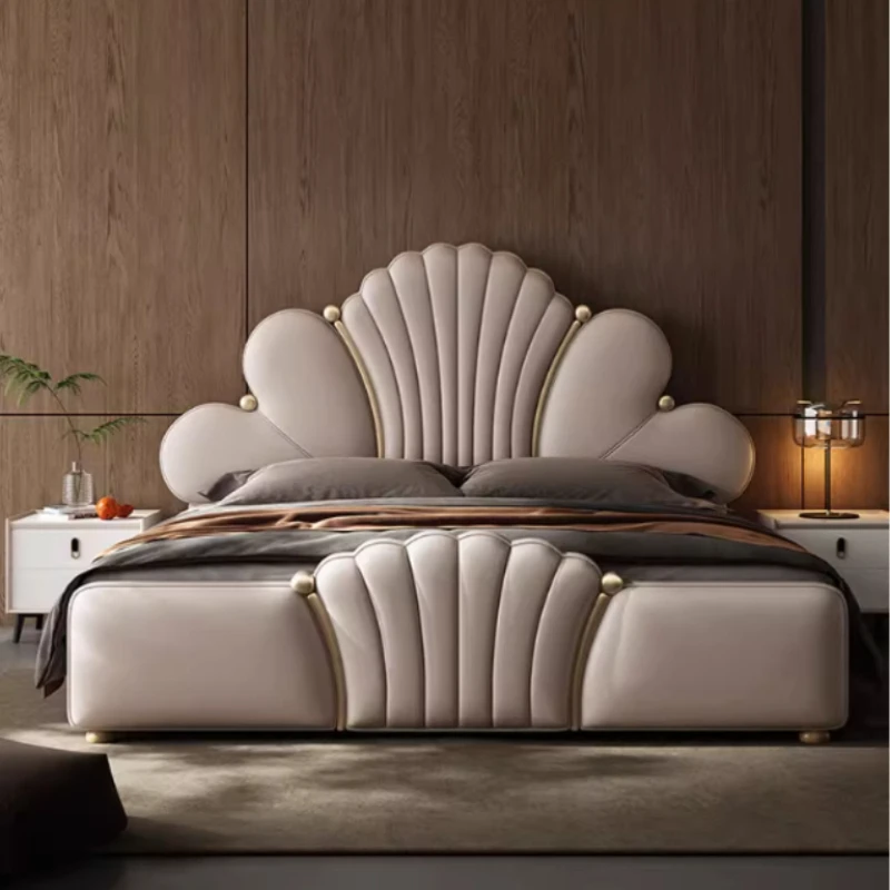 200x220 سنتيمتر إطارات كاملة الحجم سرير مزدوج الملك الحجم غرفة نوم جلدية فاخرة سرير الزفاف 2 شخص اللوح الأمامي الملكة التوأم كاما الأثاث