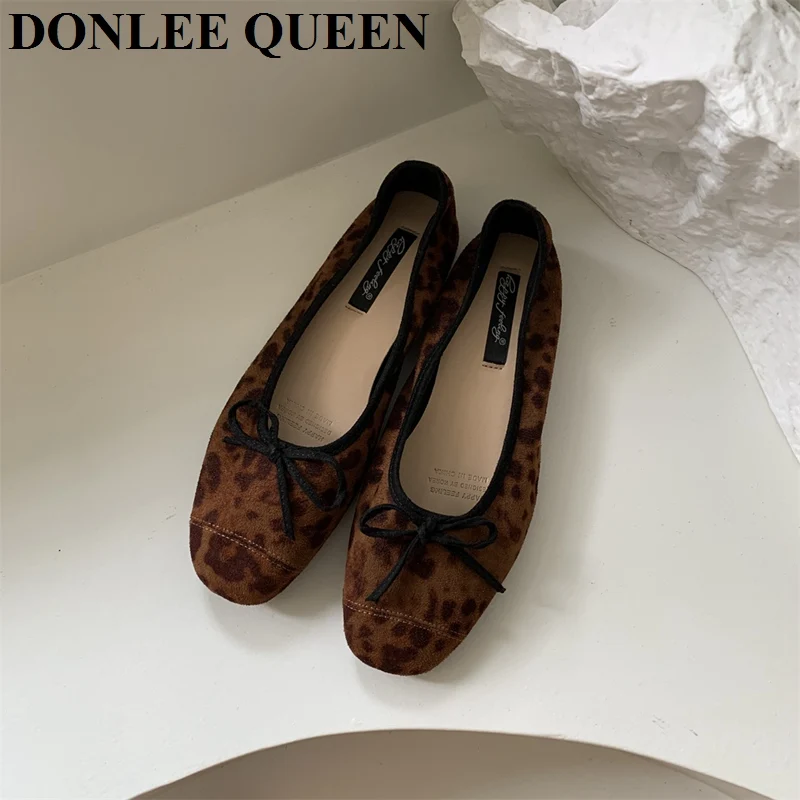 DONLEE QUEEN 2024 Summer Flats Ballet Shoes Women Slip On Loafers Round Toe Shallow Bowtie Ballerina Soft Moccasin zapatos mujer