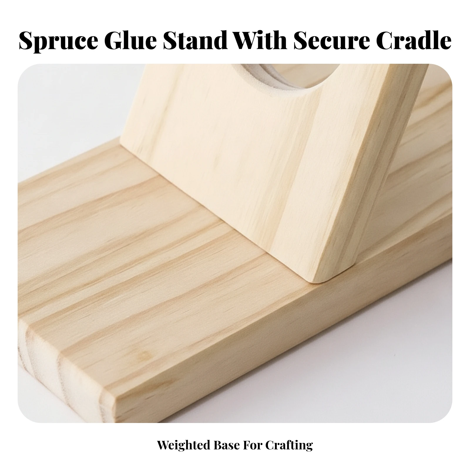 Wood Glue Stand Compact Hot Glue Stand with Cradle Adhesive Dispenser Base Easy to Use for Crafters, Craft Rooms