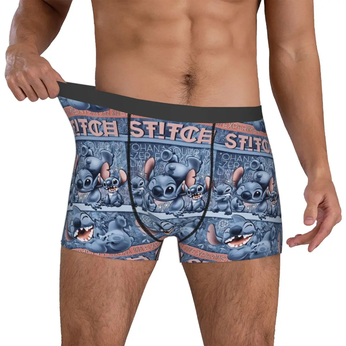 Custom Cute Stitch Rolling ride Men Boxer slip Soft Underwear Cartoon Printing Humor Shorts Boxer slip