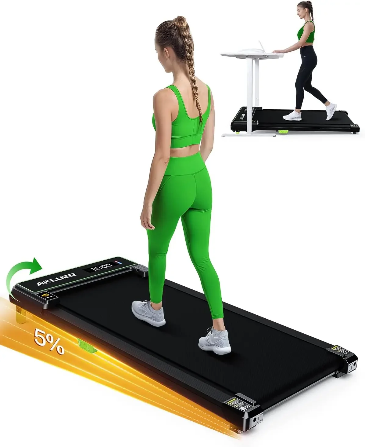 with Incline, Under Desk Treadmill for Home, 2.5HP Portable Treadmills with Remote Control, 4 in 1 Incline Treadmill