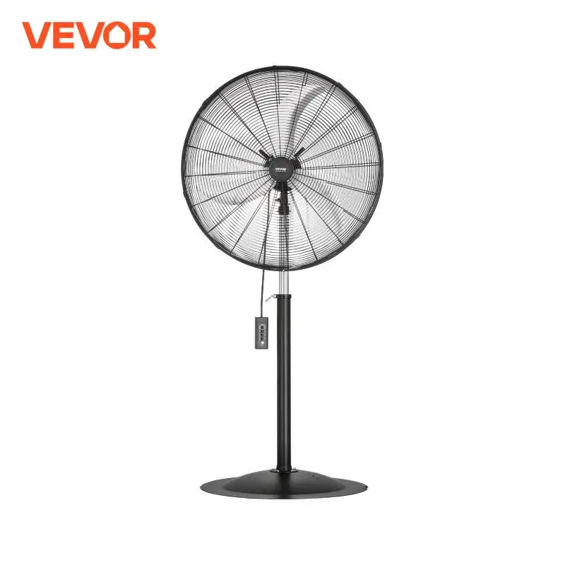 VEVOR مروحة بقاعدة صناعية 85 درجة تتأرجح ارتفاع مروحة مراوح قائمة قابلة للتعديل مع 3 سرعات قابلة للتعديل لغرفة النوم والمنزل