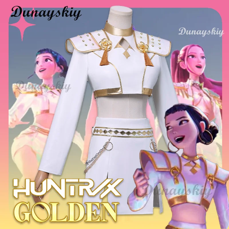 

Kpop Demon Hunter Cosplay Costume Huntrix Zoey White Suit Korean Wave Superstar Idol Performance Sets Halloween Golden