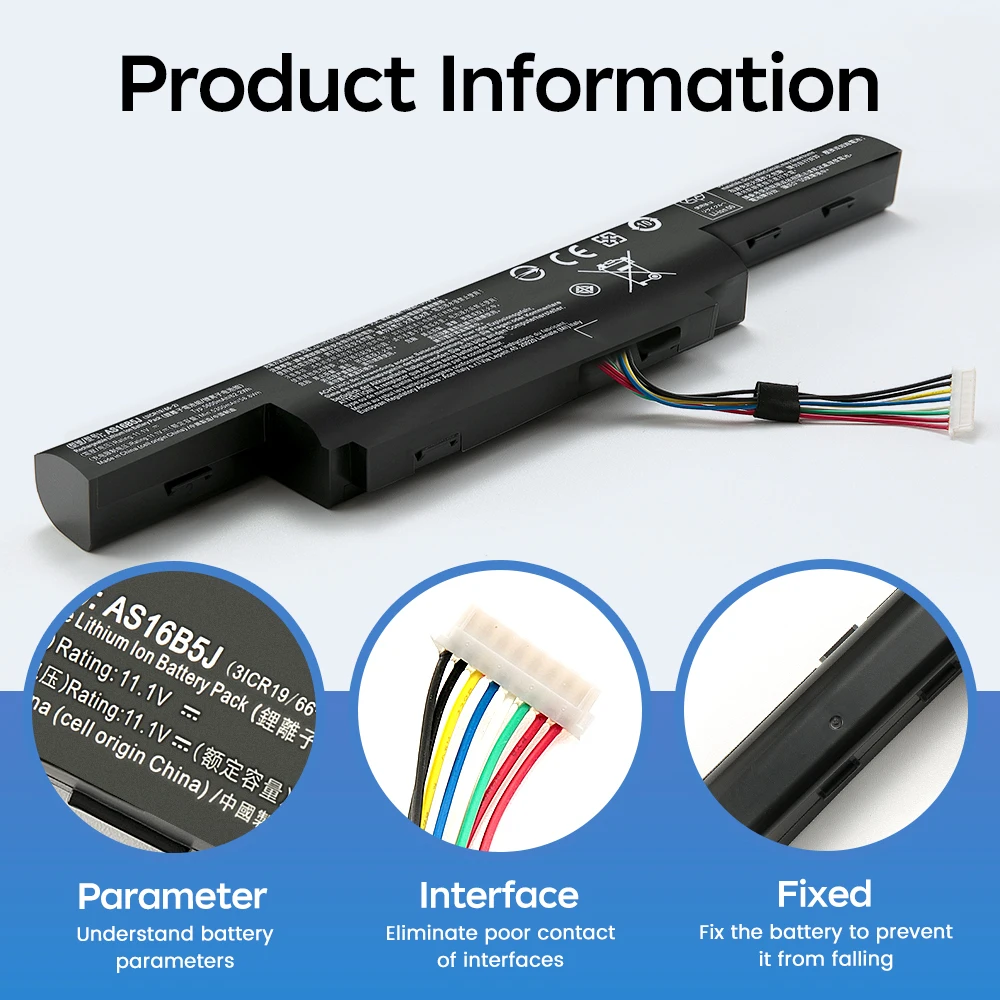 BGBT AS16B5J AS16B8J 5600mAh Laptop Battery For Acer Aspire E5-575G-53VG 3ICR19/66-2 Free 1Years Warranty