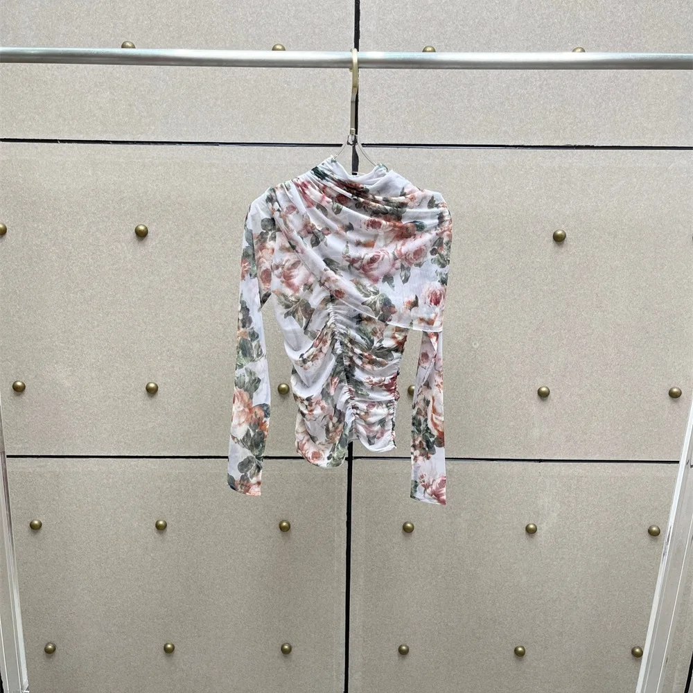 تيشيرتات نسائية على الموضة لعام 2026، قمصان، شبكية، مشدات مطبوعة ثلاثية الأبعاد، بلايز نسائية مطوية، بلوفرات، حمالة صدر قمصان Y2K جديدة متعددة الاستخدامات #4