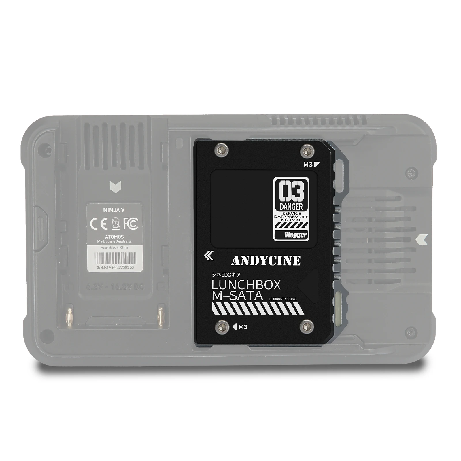 Andycine Lunchbox Heat Dissipation Hard Disk Enclosure Box mSATS to SATA Aluminum Alloy for Atomos Ninja V SSD Case